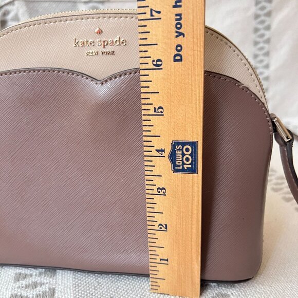 Kate‎ Spade Crossbody Purse Small Neutral Half Moon Zipper Pocket Formal Preppy - Picture 11 of 11